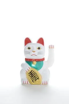 Maneki-neko white Stock Photos