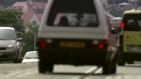 Manesuv Most/Manes Bridge Over River Vltava, Prague, Czech Republic, Traffic Video stock 49101322
