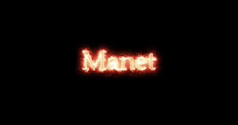 Manet written with fire. Loop Stock Footage 130264180