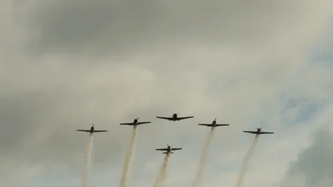 Maneuver of aerobatic team Stock Footage 112043787