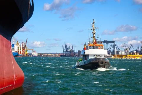 Maneuvers in the harbor Stock Photos