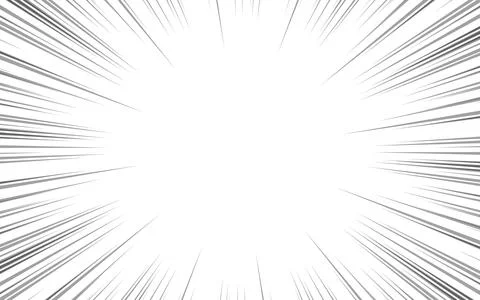 Manga action frame speeding radial lines motion isolated on white backgroun.. Stock Illustration