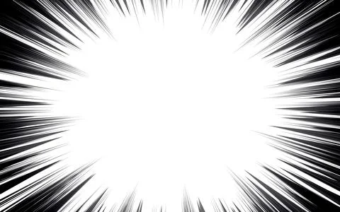 Manga background. Comic explosion, radial lines vector speed motion action .. Stock Illustration