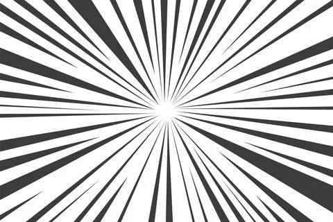 Manga brust frame. Comic book action lines. Cartoon background with black lines Illustrazione stock