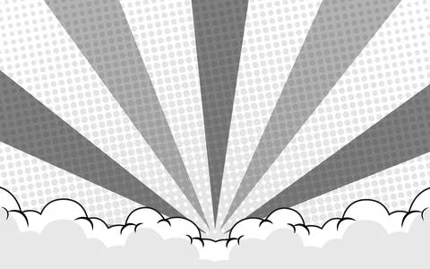 Manga comic background with halftone texture. Black and white vector illust.. Stock Illustration