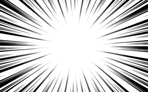 Manga comic background with speed action effect. Vector radial line frame c.. 스톡 일러스트