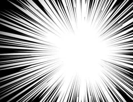 Manga comic book flash explosion radial lines background Stock Illustration
