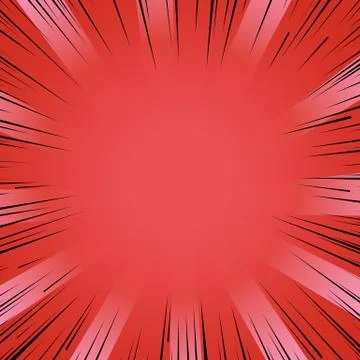 Manga comic book flash red explosion radial lines background Stock Illustration