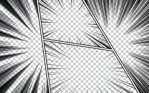 Manga comic book page divided by black and white boxes. Pop art style comic.. Stock Illustration