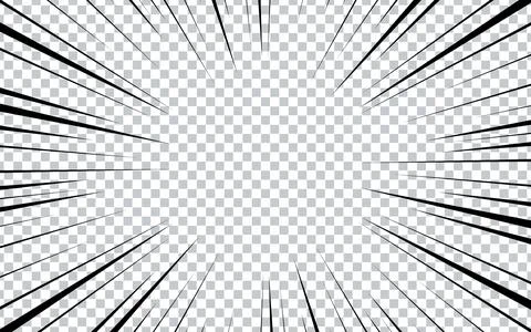 Manga comic effect background with speed ray in retro style. black action l.. Stock Illustration