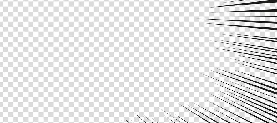 Manga comic effect on transparent background. Motion radial lines for comic book Stock Illustration