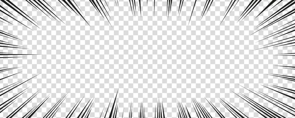 Manga comic effect on transparent background. Radial lines for comic book Stockillustratie