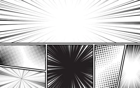 Manga comic frame, panel layout Stock Illustration