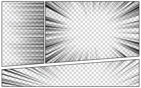 Manga comic frame, panel layout Stock Illustration