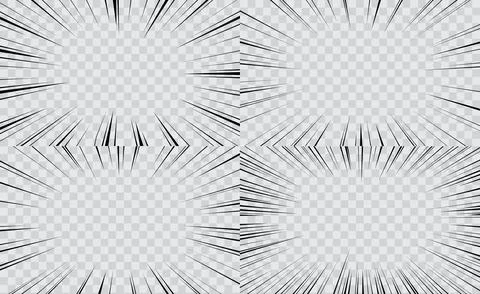 Manga comic motion, action transparent background Stock Illustration