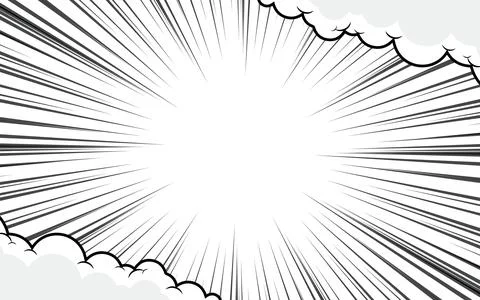 Manga comic radial lines with speed effect for comic books. Black and white.. イラスト素材