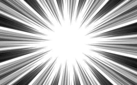 Manga comic radial lines with speed effect for comic books. Black and white.. イラスト素材