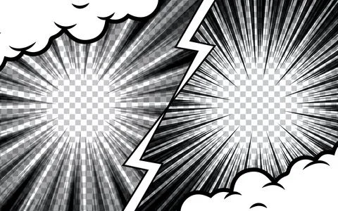 Manga comic template background versus battle. black and white vector illus.. Stock Illustration