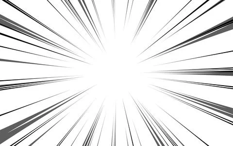 Manga effect action frame in comic book style. Black and white vector illus.. Stock Illustration