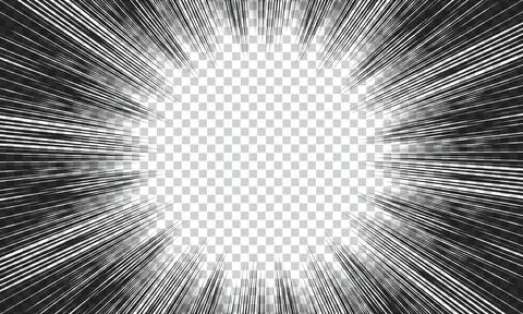 Manga focus speed lines for comic effects. Motion and action focus flash st.. 库存插图