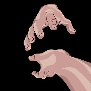 Manga hands in battle. Stock Illustration