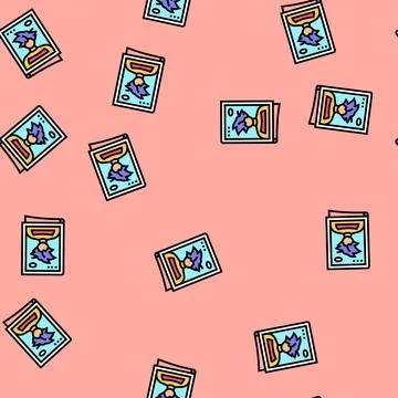 Manga kawaii vector seamless pattern Illustrazione stock