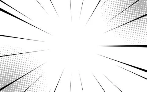 Manga line action effect radial rays, burst frame comic book motion black a.. Stock Illustration