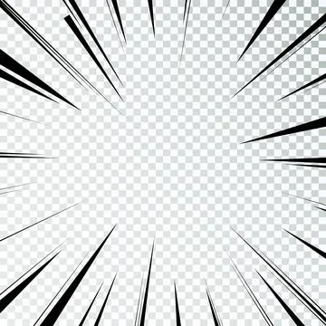 Manga lines. Comics book action. Speed lines frame. Vector carton retro Stockillustratie