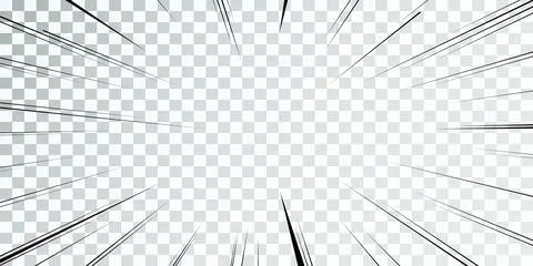 Manga lines. Comics book action. Speed lines frame. Vector carton retro Stock Illustration
