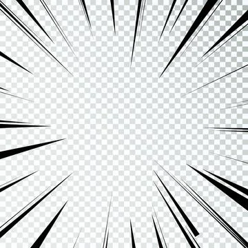 Manga lines. Comics book action. Speed lines frame. Vector carton retro Stock Illustration