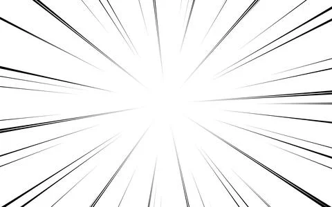 Manga radial speed lines for comic effect. Motion and force action focus fl.. Illustrazione stock