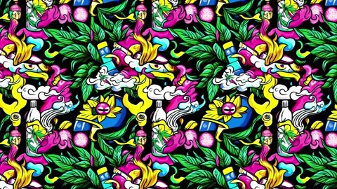 Manga Smoke Loop – Horizontal motion Stock Footage 306481553