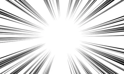Manga speed lines, comic anime radial effect background. Manga explosion, m.. Illustrazione stock