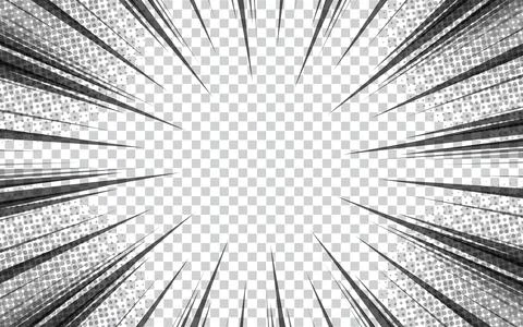 Manga Speed Lines, Comic Book Design Element. Vector Illustration. Stock Illustration