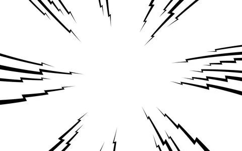 Manga speed lines of radial comic vector background. Cartoon flash, rays of.. Stock Illustration