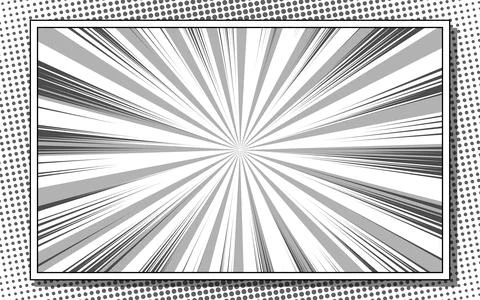 Manga speed lines of radial comic vector background. Stock Illustration