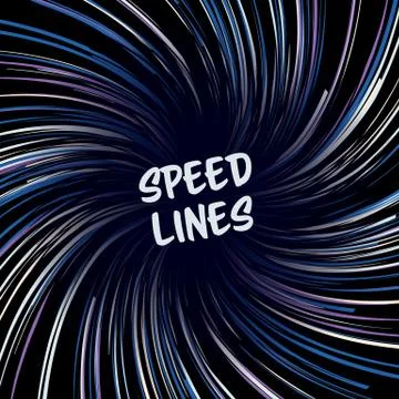 Manga Speed Lines Vector. Layout For Comic Books. Banner With Radial Colored Stock Illustration
