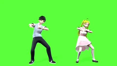 Manga Style Characters Dance Loop VFX Stock Footage 319532938