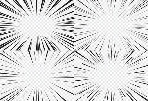 Manga transparent background, comic explosion Illustrazione stock