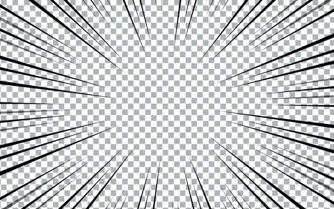 Manga transparent background, explosion action and speed effects, radial li.. Stock Illustration