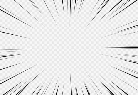 Manga transparent background, explosion speed line Stockillustratie