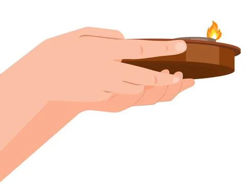 Mangal Aarti  In Hand Stock Illustration
