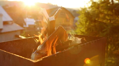 Mangal fire bbq Vídeo Stock 45866841