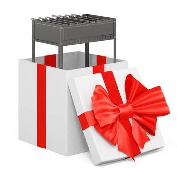 Mangal inside gift box, present concept. 3D rendering Stock Illustration