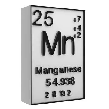 Manganese,Phosphorus on the periodic table of the elements on white blackgr.. Stock Illustration