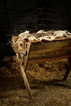 Manger with Crown of Thorns Stock Photos