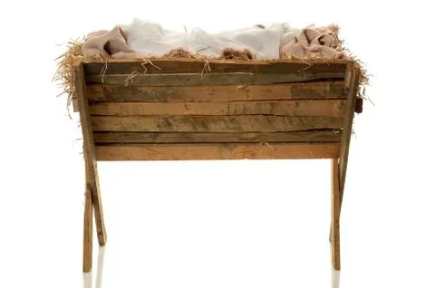 Manger Over White Background Stock Photos