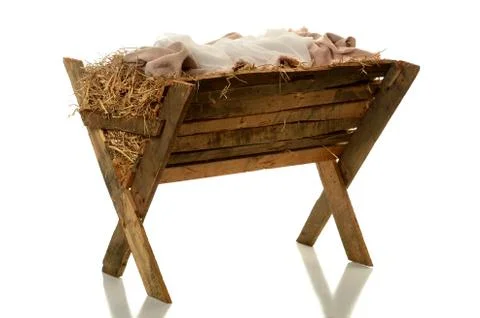 Manger Over WHite Background Stock Photos