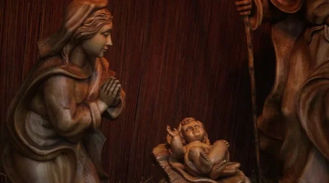 Manger scene sculpture Stock Footage 55089095