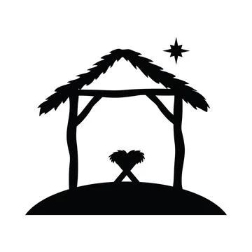 Manger silhouette icon Stock Illustration